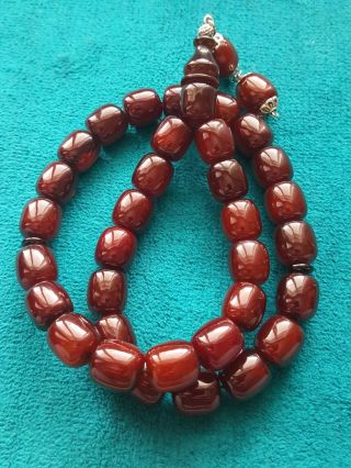 Cherry vintage Faturan rosary Bakelite Islamic Prayer Beads red handmade misbaha 5