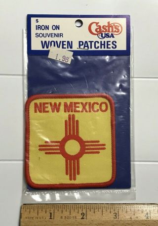 Nip Mexico Nm State Flag Zia Cross Yellow Woven Souvenir Patch Badge