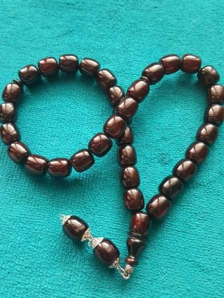 Cherry vintage Faturan rosary مسبحة Bakelite Islamic Prayer Beads 88GR misbaha 2