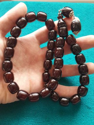 Cherry vintage Faturan rosary مسبحة Bakelite Islamic Prayer Beads 88GR misbaha 4