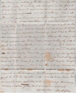 1847 USA Transatlantic Ship Letter Egyptian Famine Content 1/ - script One Dime 3