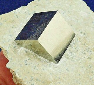 A Big And 100 Natural Pyrite Crystal Cube From Spain 577gr E