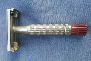 Vintage Gillette Red Tip TTO Speed Safety Razor B4 3
