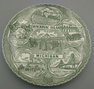 Vintage 7 " Souvenir Plate Michigan Mackinac Island Arch Rock - Grand Hotel