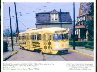 Pittsburgh Railways Company Pcc 1633 - Kdka Radio Advertising Car