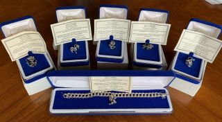 Rare - Numbered Limited Edition Sterling Silver Disney Charm Bracelet.