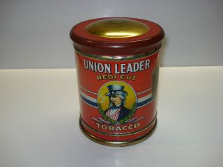 Union Leader Tobacco Tin.  Uncle Sam Theme.