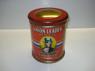 UNION LEADER tobacco tin.  UNCLE SAM theme. 3