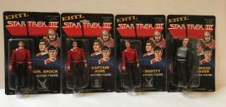 Star Trek Iii: The Search For Spock Movie 1984 Ertl 4 " Action Figure Set Of 4