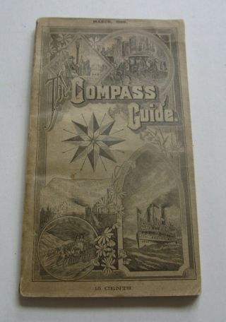 Old 1888 Compass Guide For England States - Railroad - Stage - Steamer