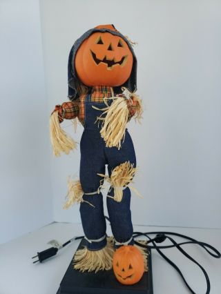 Gemmy Animated Scarecrow With Lighted Pumpkin Halloween Prop W/ Box 36 