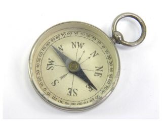Vintage Early 20th Century Metal Cased Pocket Compass
