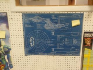 RARE Star Trek Blue Print poster of the enterprise 2