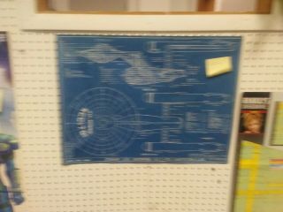 RARE Star Trek Blue Print poster of the enterprise 3