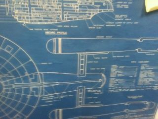 RARE Star Trek Blue Print poster of the enterprise 6