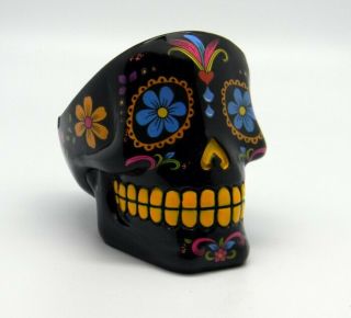 Black Sugar Skull Day Of The Dead Dia De Los Muertos Ashtray
