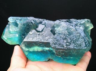 961g Rare Ladder - Like Blue - Green Fluorite Crystal Mineral Specimen/c​hina 524