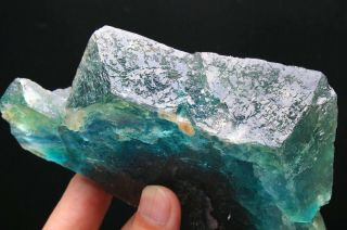 961g Rare Ladder - like Blue - Green Fluorite Crystal Mineral Specimen/C​hina 524 8