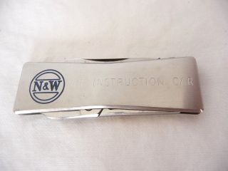 Vintage N&w Norfolk And Western R R Pocket Knife Air Instruction Car Multi Tool