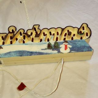 Vintage Merry Christmas Lighted Sign Red 24 