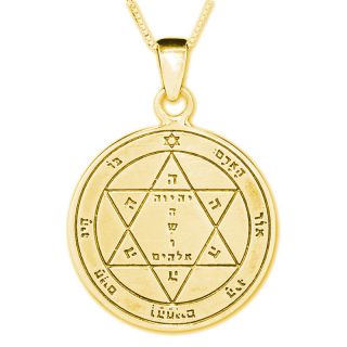 Amulet King Solomon Seal Pendant Health Kabbalah Pentacle Gilding Silver 925