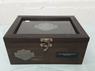 Harley Davidson Wood/glass Jewelry Box