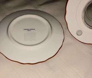2011 YANKEE CANDLE WISHING YOU HAPPY THANKSGIVING TURKEY SHADE & PLATE RETIRED 8