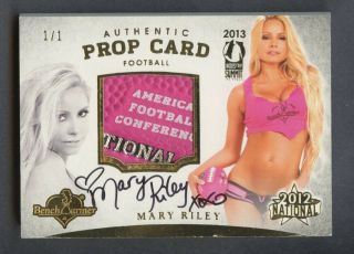 2012 Benchwarmer Gold Foil National Prop Card Mary Riley Auto Patch 1/1