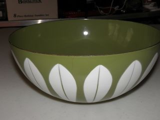 Mcm Catherine Holm Norway 9 1/2 " Green Enameled Lotus Bowl - - Pristine