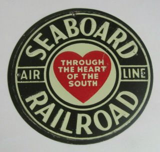 1 Vintage Metal Post Cereal Seaboard The Heart Of The South Railroad Emblem