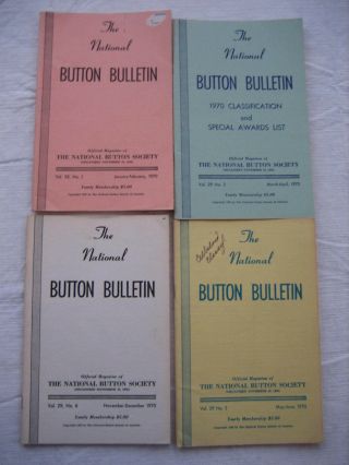 Vintage The National Button Society Bulletin - 1970 Jan,  Mar,  May,  Nov