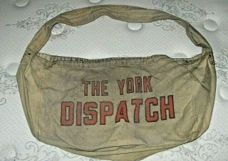 Vintage The York Dispatch Paperboy Shoulder Strap Canvas Delivery Bag No Holes