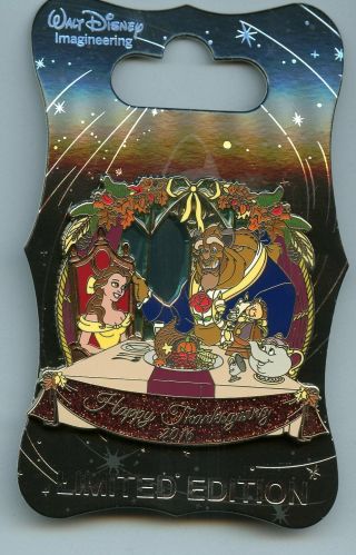 Wdi Disney Happy Thanksgiving Beauty & The Beast Belle Stained Glass Cast Le Pin
