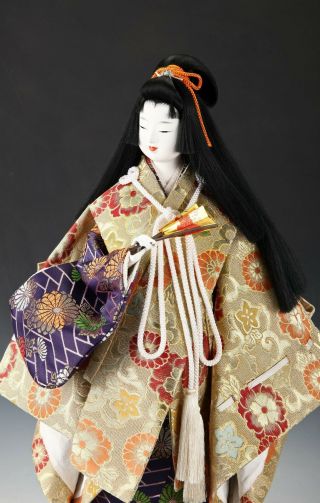 Classic Style Geisha Doll - Traditional Fan - Suzuhara Product 56cm Size