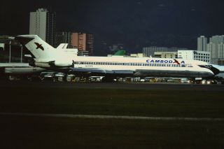 Slide Hong Kong - Kai Tak Airport - Cambodia B727 - N570pe - 1992 - Hkg