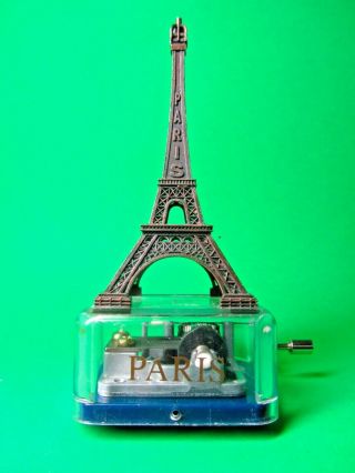 Vintage Eiffel Tower Music Box Paris France Souvenir - Plays Lamarseillaise