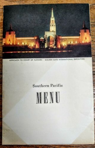 1939 Golden Gate Expo Southern Pacific Railroad Menu,  Osu Football Team Menu