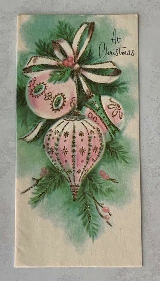 Glitter Mcm Slim Christmas Card Pink And Green Ornaments Hot Air Balloon? Great