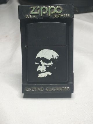 Vintage Zippo Skull Cigarette Lighter Rare With Case