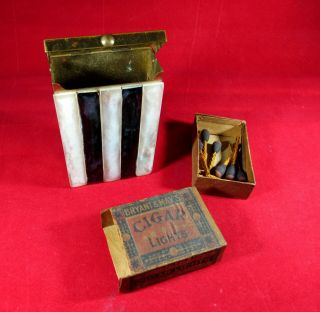 Vintage Art Deco Cigarette Case & Very Old Box Of Bryant & Mays Matches - ô¿ô