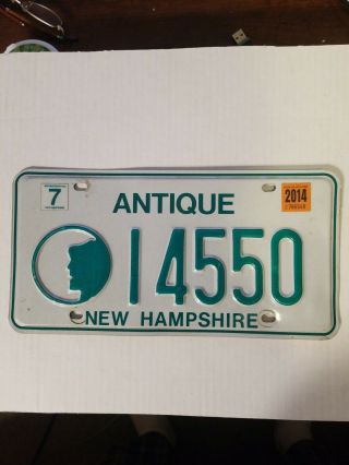 2014 Hampshire " Antique/old Man Of The Mountain " License Plate (14450)