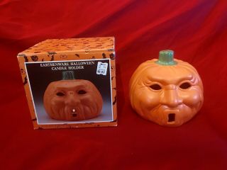 Vintage Earthenware Halloween Pumpkin Jack O 