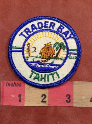 Vtg 3 " Version Trader Bay Tahiti Island Souvenir Patch 71i2