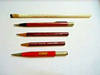 5 Vintage Missouri Pacific Lines,  Missouri Illinois,  Frisco Railroad Pencils Nr
