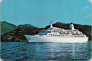 Pacific Princess Cruises Cruise Ship C1977 Advertising Postcard D92