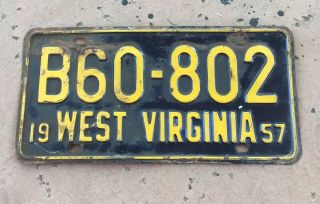 1957 West Virginia License Plate