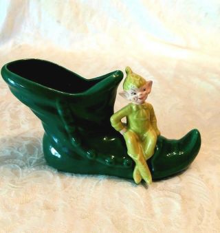 Vintage Gilner California Pixie Elf Gilner Boot Pixie Chartreuse Pottery