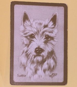 Playing Swap Cards = 1 Single Vintage Scottie Dog Named Rare