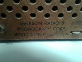 Vintage Mid Century Emerson Red Alarm Clock AM Tube Radio 1950s 6