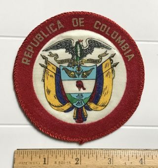 Republica De Colombia Coat Of Arms Seal Shield Condor 4 " Round Felt Patch